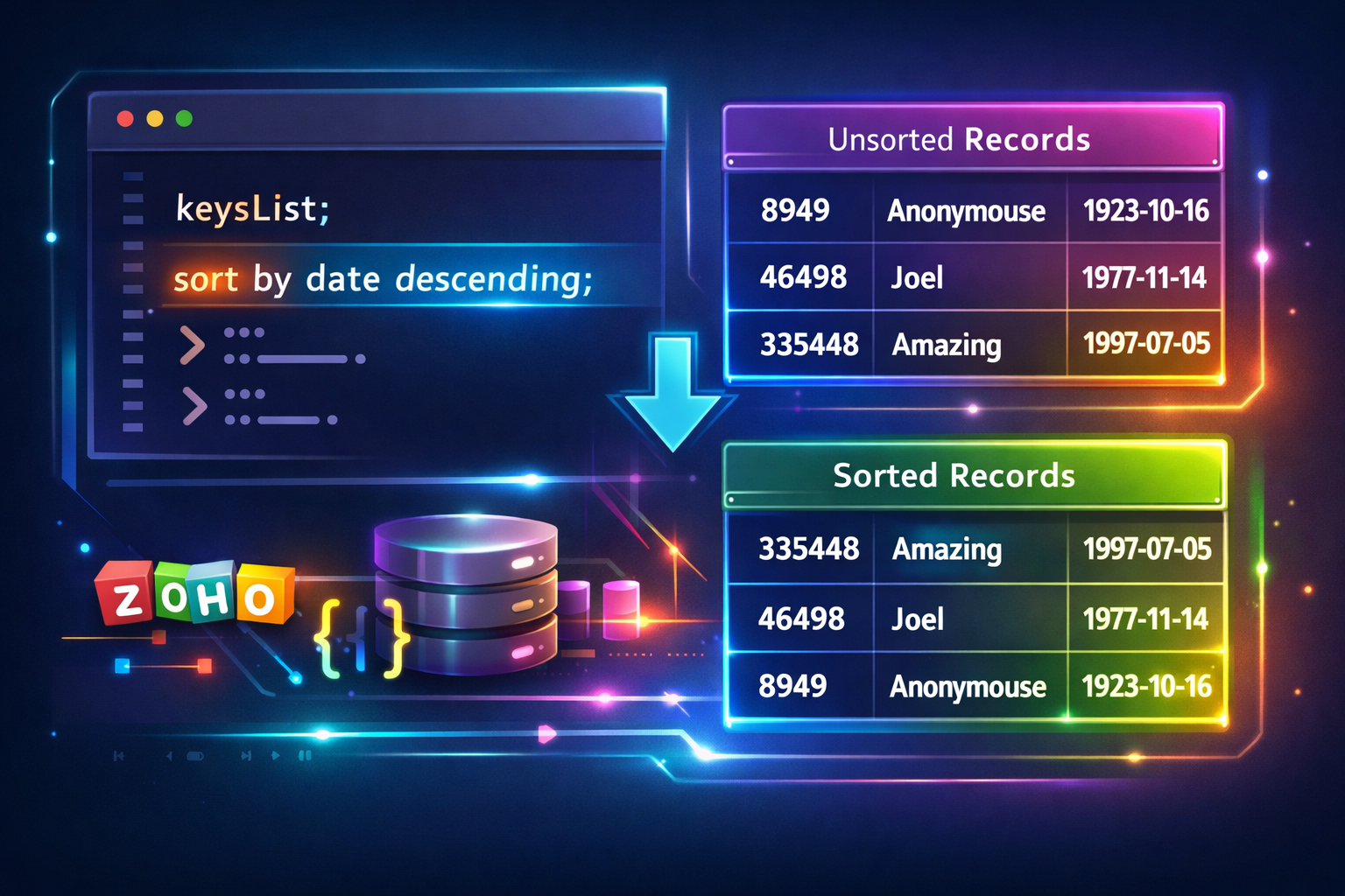 Zoho Deluge: Sort a Map by a specific field