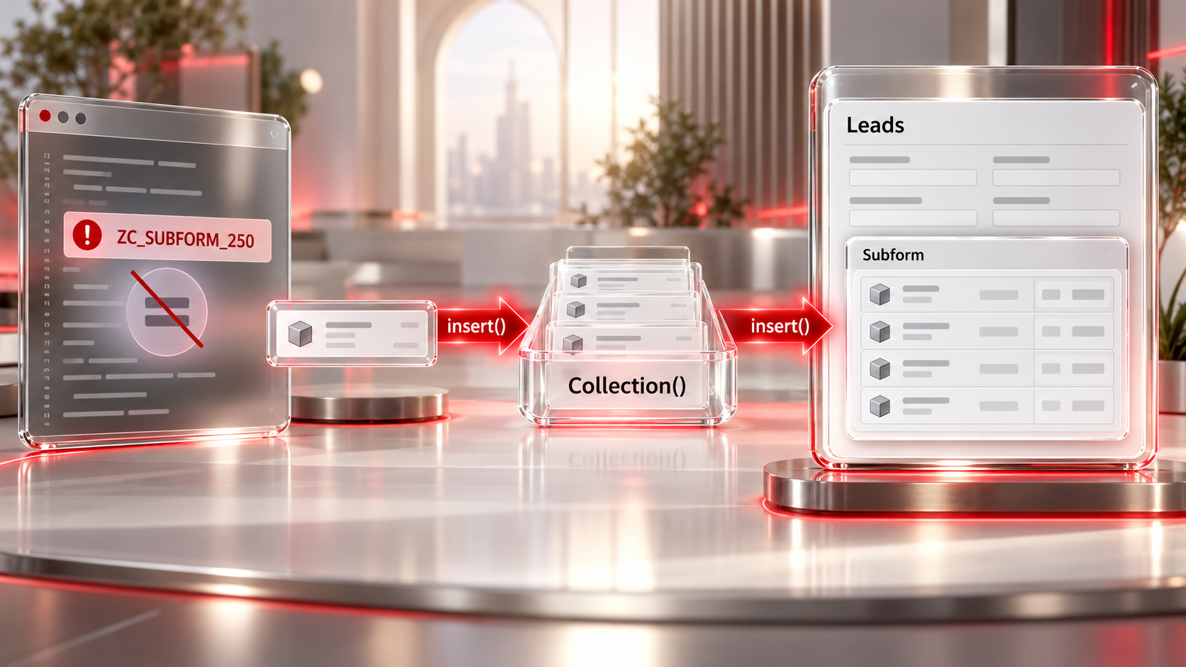 Zoho Creator: Expecting ZC_SUBFORM_250 expression found COLLECTION