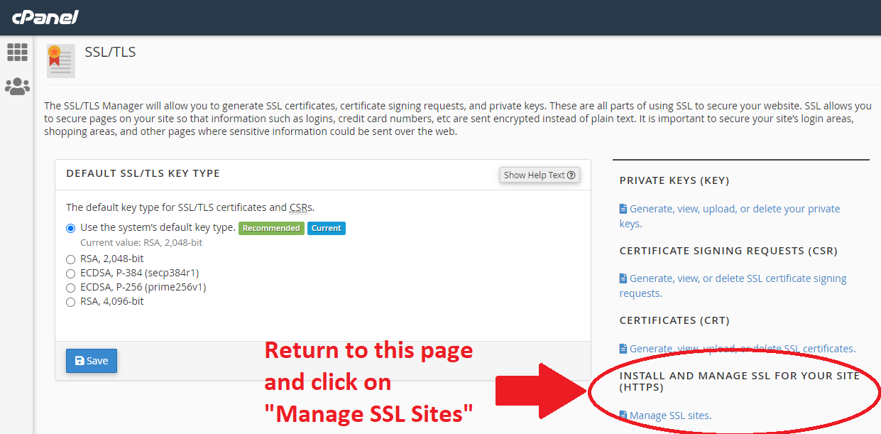 Setup SSL Certificate on a GoDaddy hosted Apache server with cPanel - Step 10: 